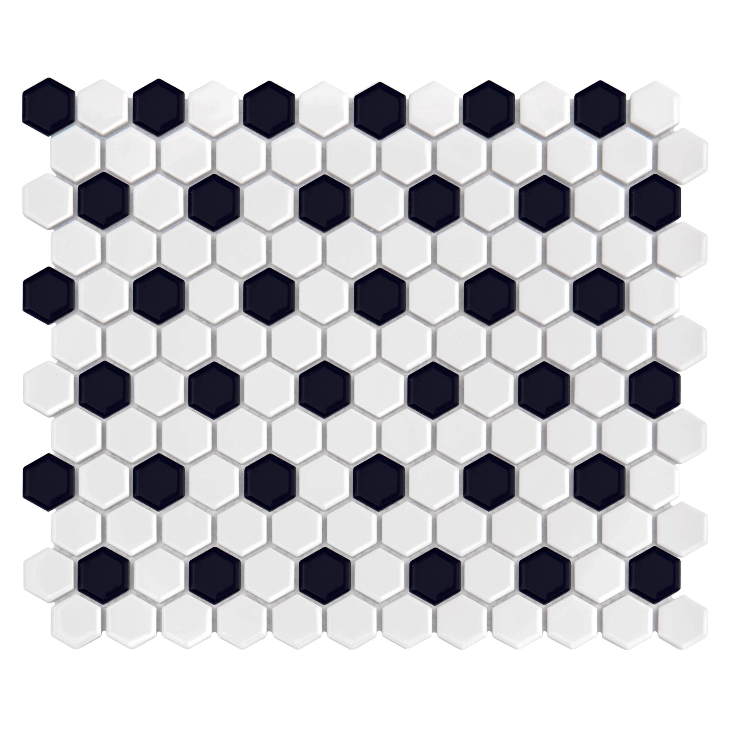 Mosaïque Mini Hexagon B&W Mix Premium matt